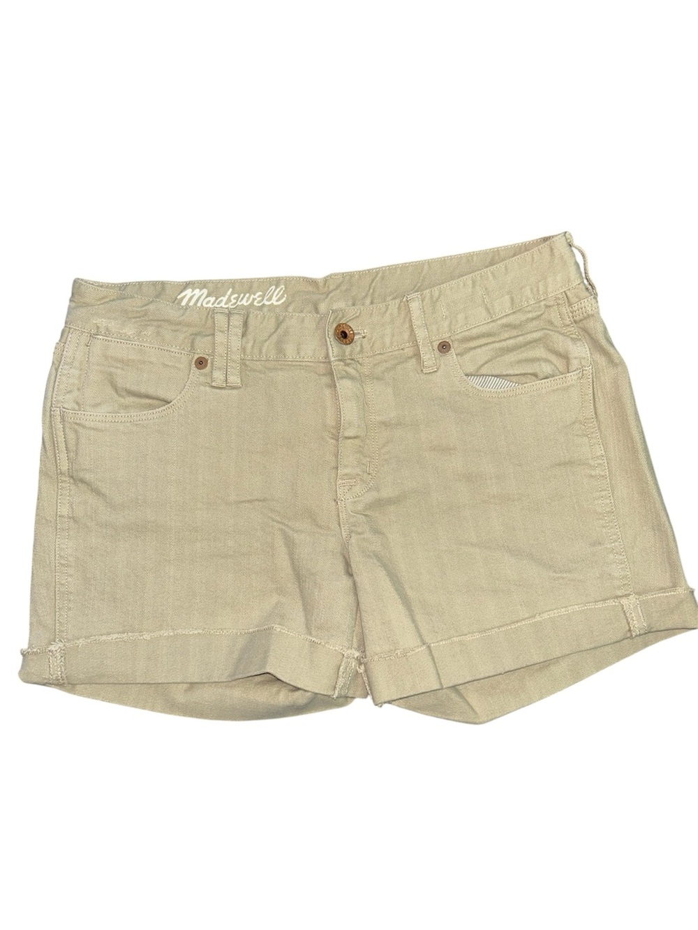 Madewell Light Olive Green Cotton Denim Jean Shorts